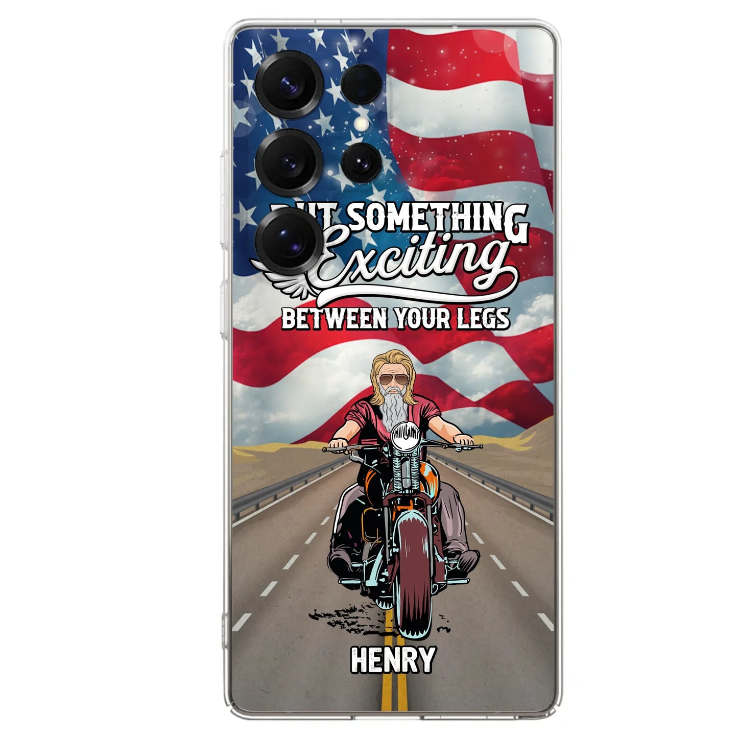Custom Personalized Biker Phone Case - Gift Idea For Biker/Independence Day - Put Something Exciting Between Your Legs - Case For iPhone/Samsung