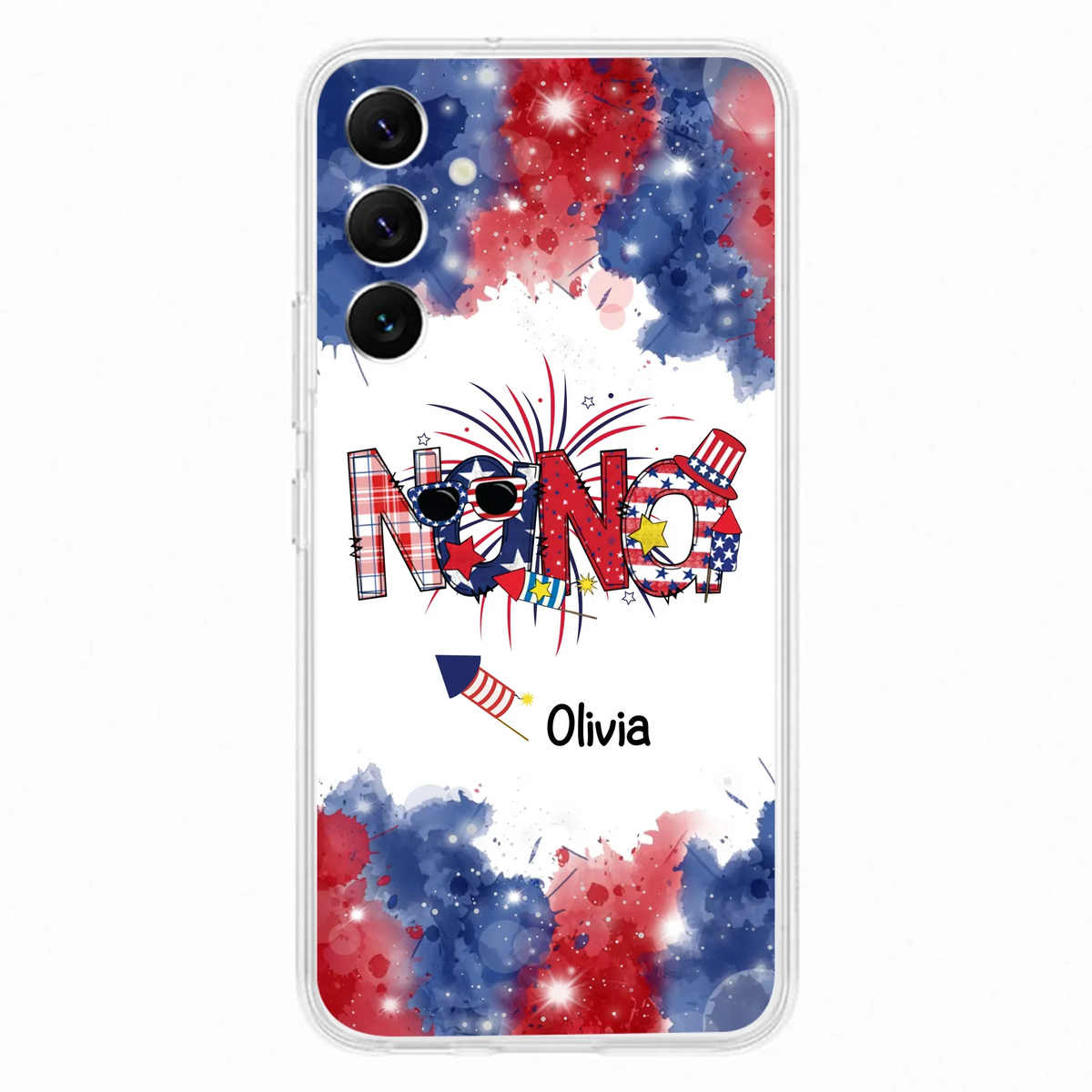 Custom Personalized Grandma Phone Case - 4th of July Mimi Phone Case With Child Names - Up To 10 Children - Gift Idea For Grandma - Cases For Iphone And Samsung