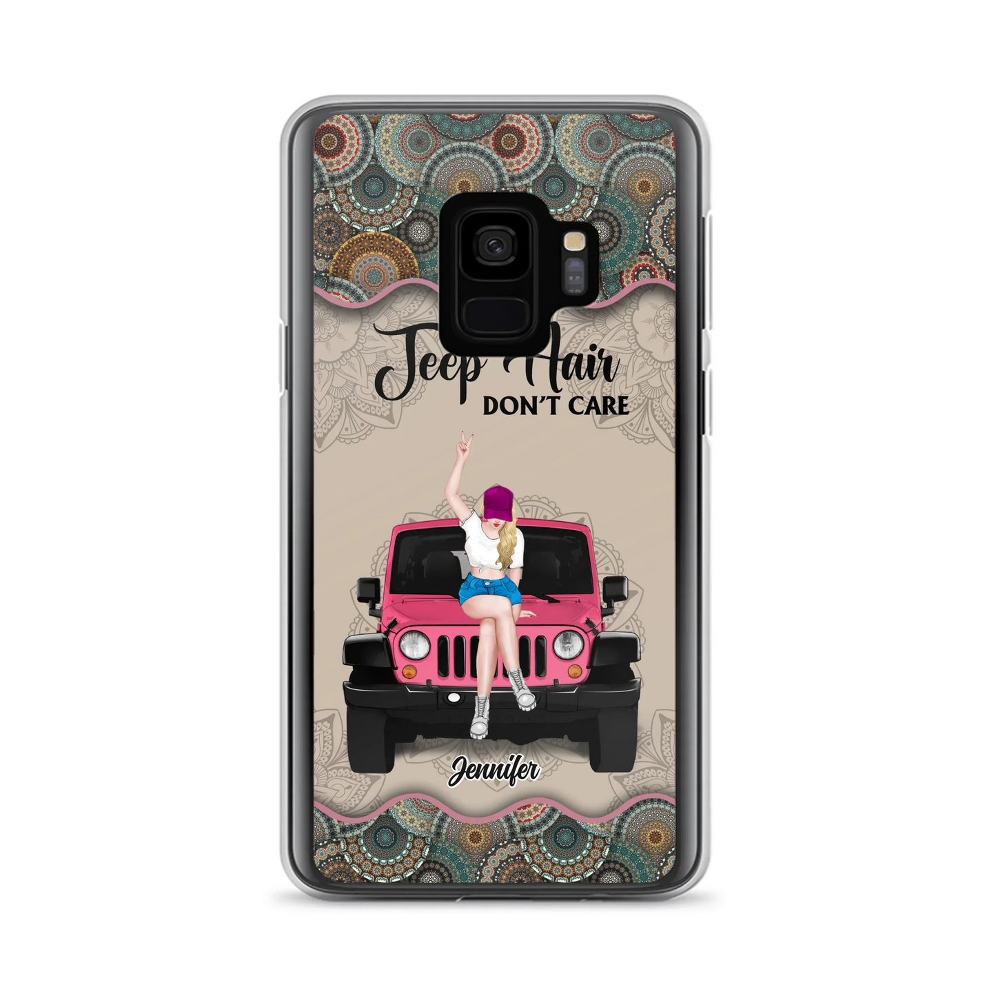 Custom Personalized Off-road Girl Phone Case - Upto 4 Dogs - Gift Idea For Dog/Off-road Lovers - Case for iPhone/Samsung