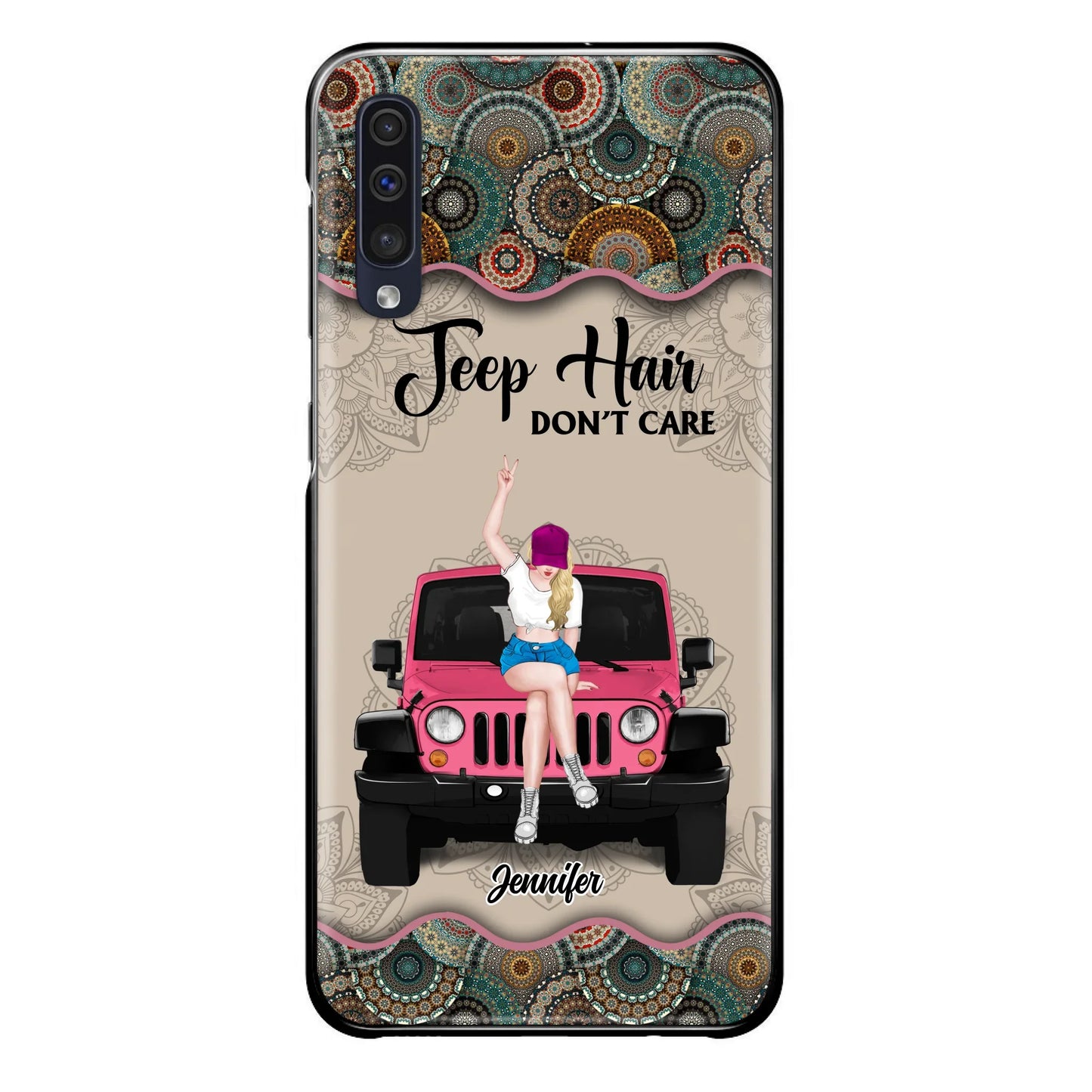 Custom Personalized Off-road Girl Phone Case - Upto 4 Dogs - Gift Idea For Dog/Off-road Lovers - Case for iPhone/Samsung