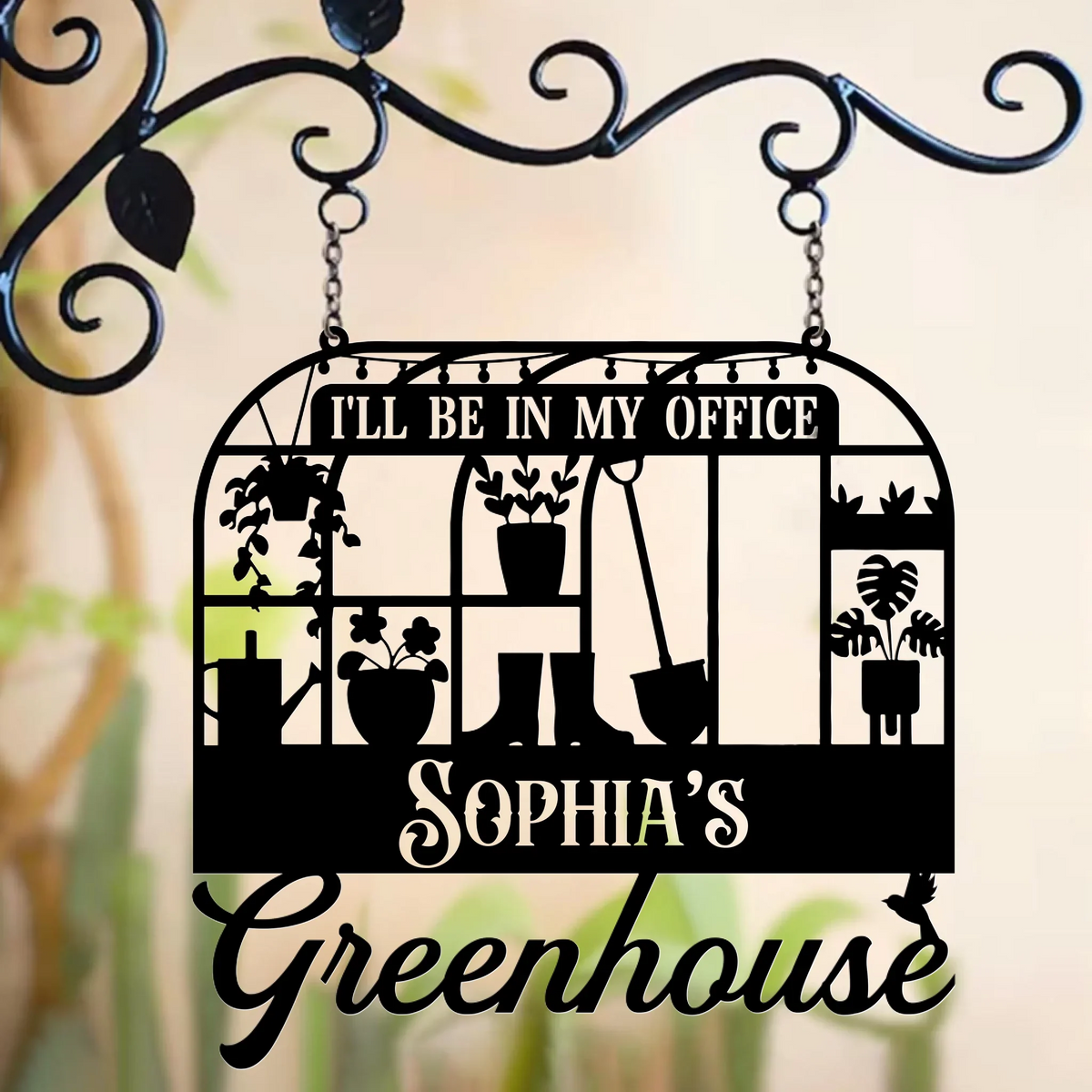 Personalized Greenhouse Metal Sign - Gift Idea For Garden Lover - I'll Be In My Office Greenhouse