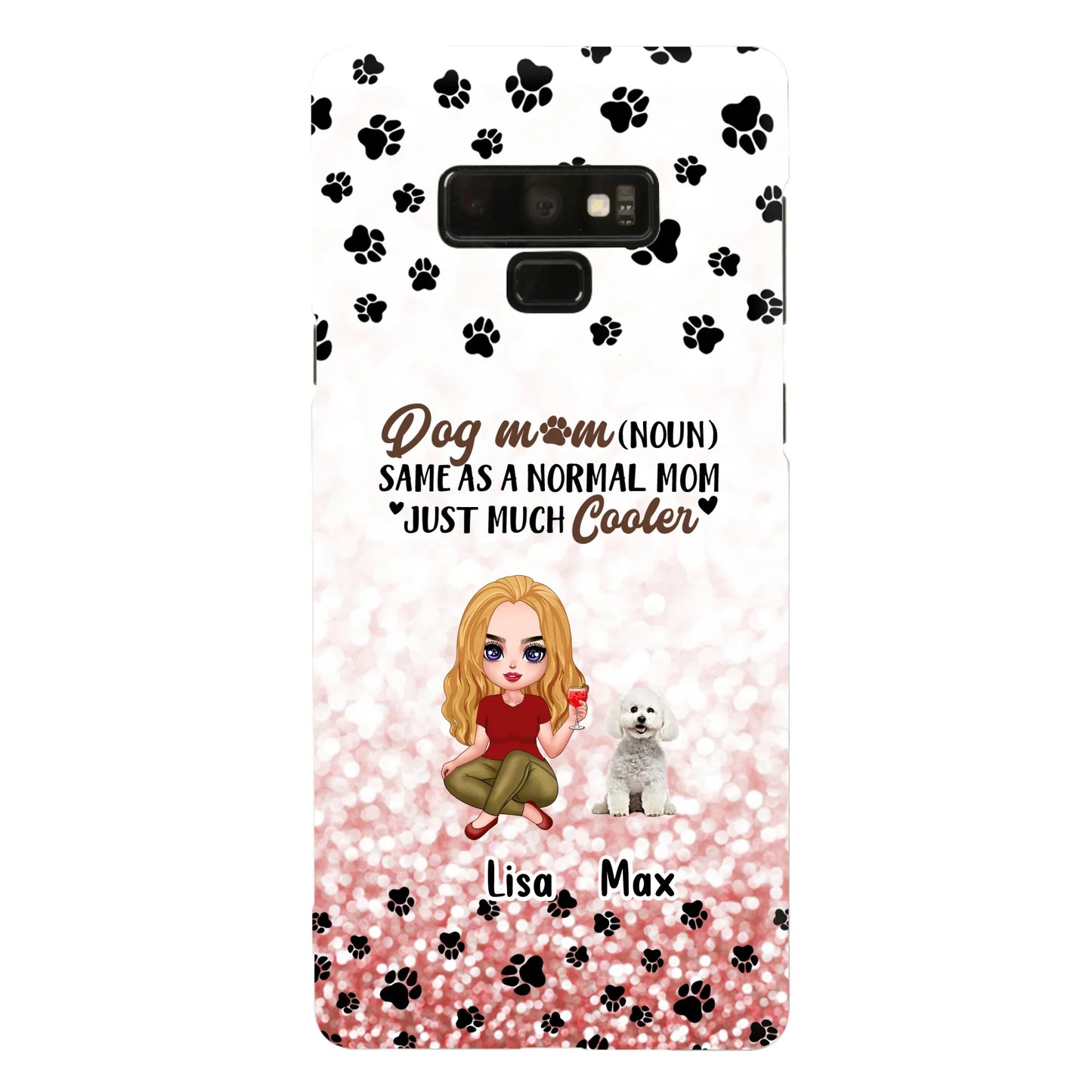 Custom Personalized Dog Mom Phone Case - Upto 6 Dogs - Best Gift For Dog Lover - Crazy Dog Mom - Case For iPhone/Samsung