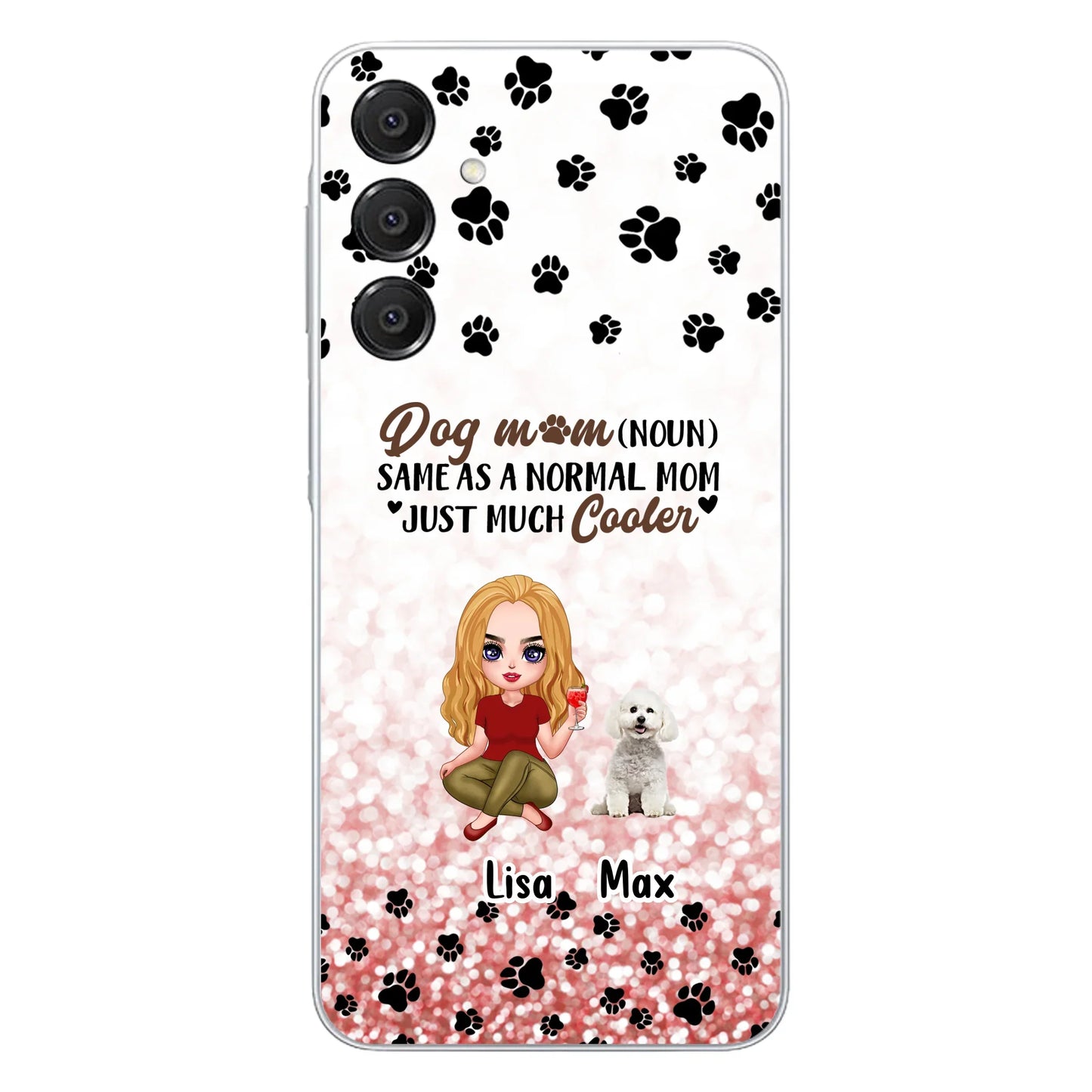 Custom Personalized Dog Mom Phone Case - Upto 6 Dogs - Best Gift For Dog Lover - Crazy Dog Mom - Case For iPhone/Samsung