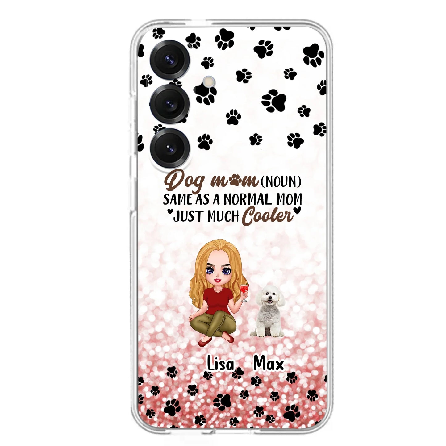 Custom Personalized Dog Mom Phone Case - Upto 6 Dogs - Best Gift For Dog Lover - Crazy Dog Mom - Case For iPhone/Samsung