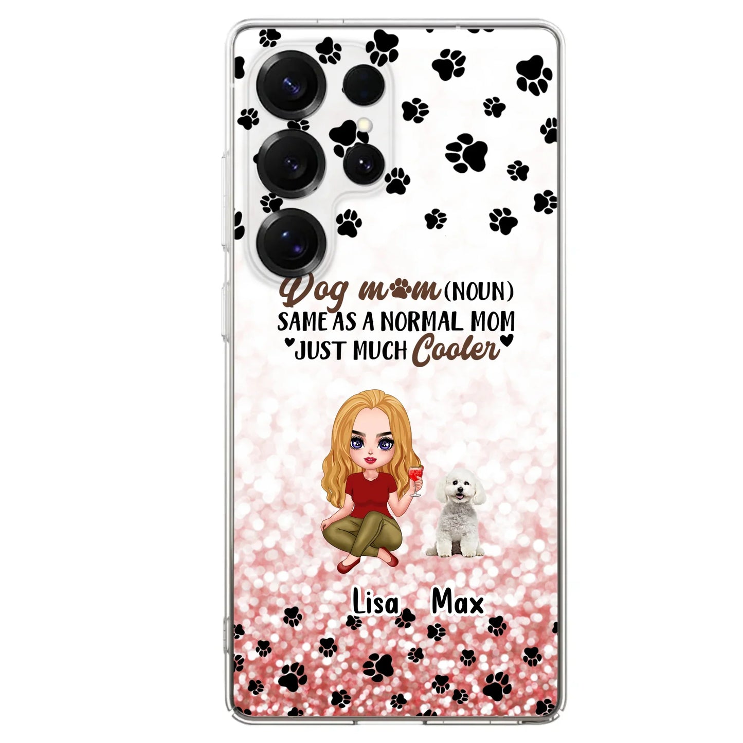 Custom Personalized Dog Mom Phone Case - Upto 6 Dogs - Best Gift For Dog Lover - Crazy Dog Mom - Case For iPhone/Samsung