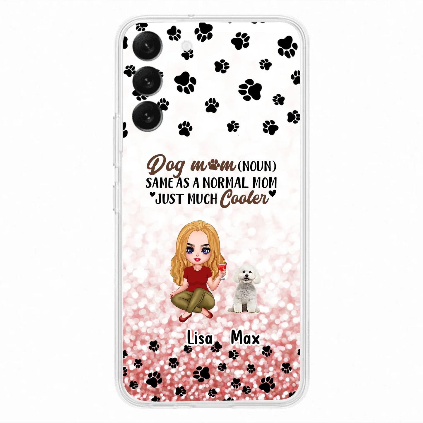 Custom Personalized Dog Mom Phone Case - Upto 6 Dogs - Best Gift For Dog Lover - Crazy Dog Mom - Case For iPhone/Samsung