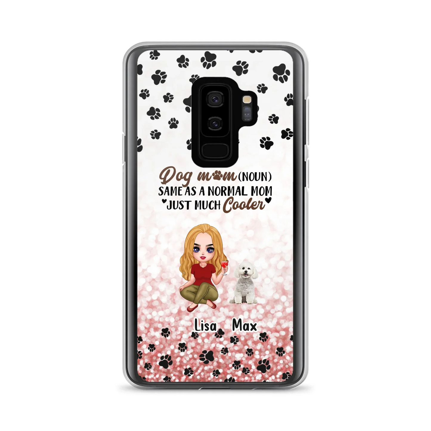 Custom Personalized Dog Mom Phone Case - Upto 6 Dogs - Best Gift For Dog Lover - Crazy Dog Mom - Case For iPhone/Samsung