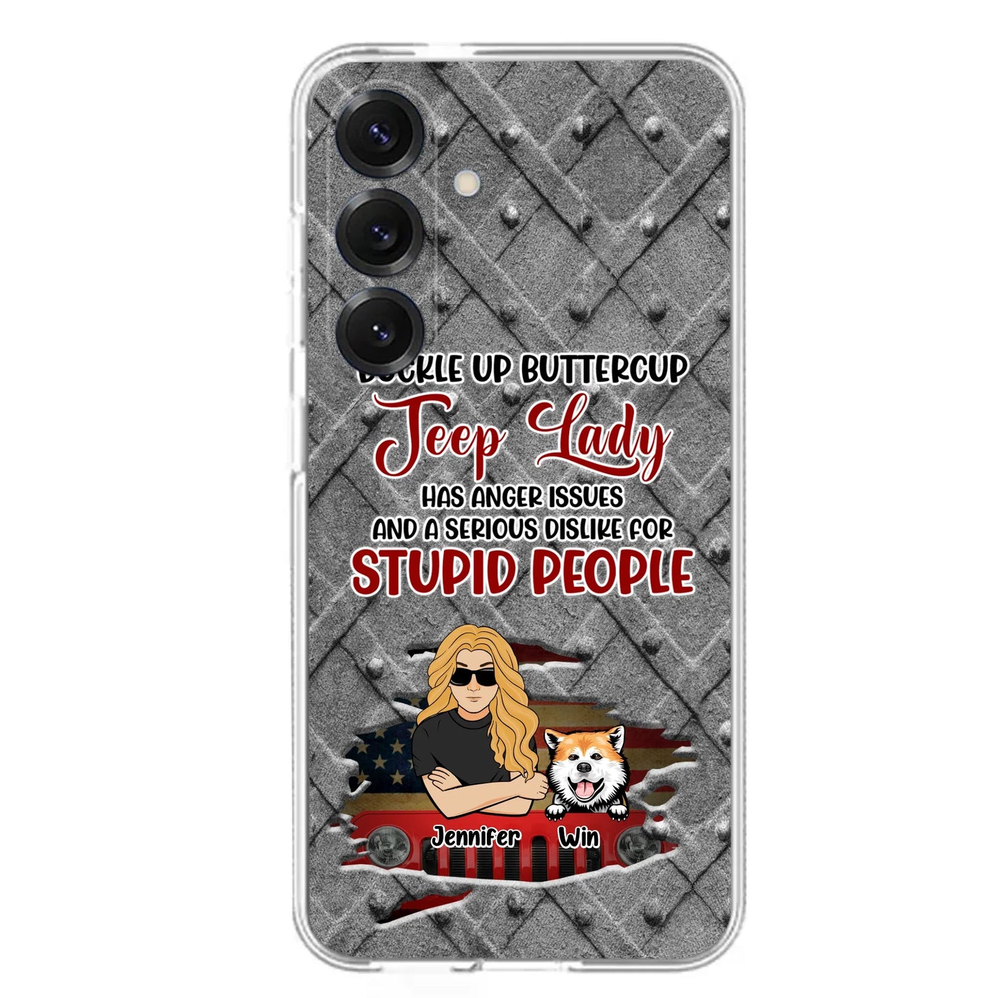 Custom Personalized Off-road Dog Lady Phone Case - Up to 4 Dogs - Gift Idea For Dogs Lover - Off-road Lady Has Anger Issues And A Serious Dislike - Case For iPhone And Samsung
