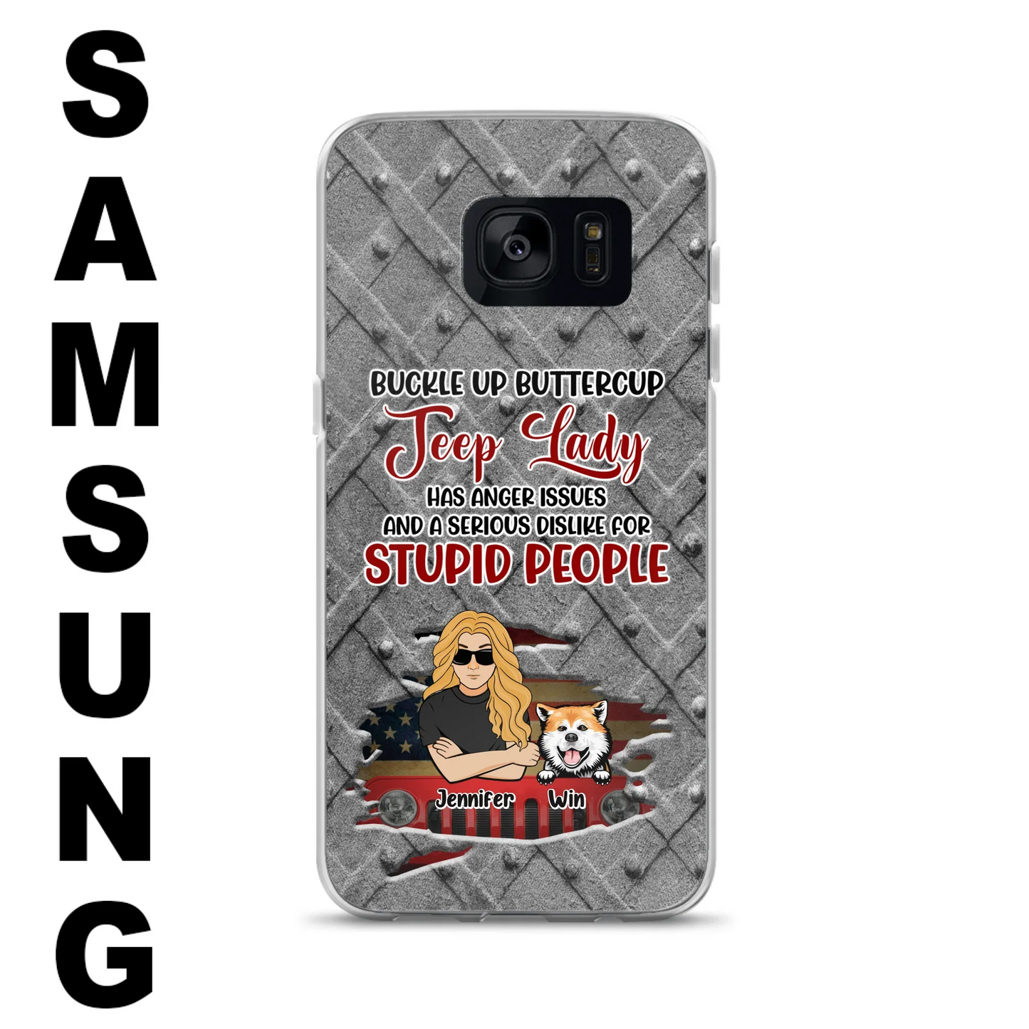 Custom Personalized Off-road Dog Lady Phone Case - Up to 4 Dogs - Gift Idea For Dogs Lover - Off-road Lady Has Anger Issues And A Serious Dislike - Case For iPhone And Samsung