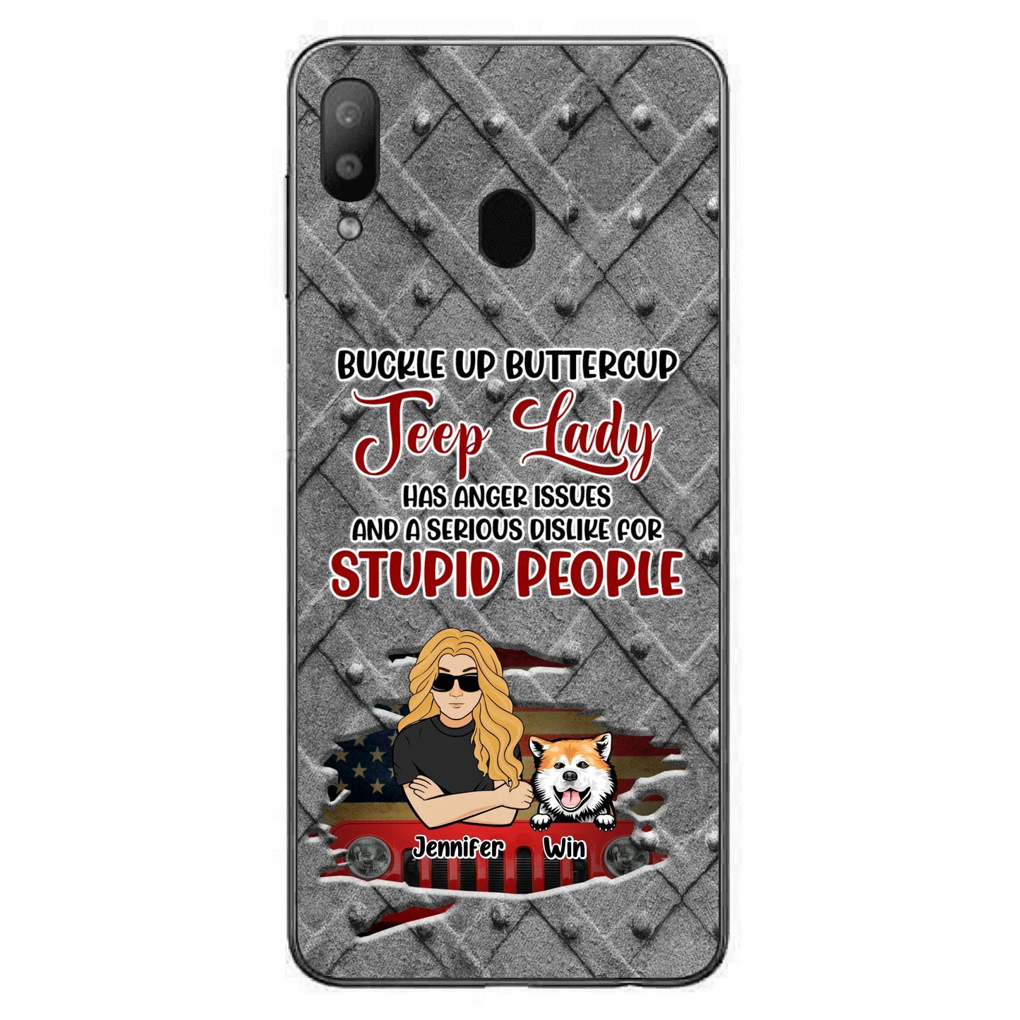 Custom Personalized Off-road Dog Lady Phone Case - Up to 4 Dogs - Gift Idea For Dogs Lover - Off-road Lady Has Anger Issues And A Serious Dislike - Case For iPhone And Samsung