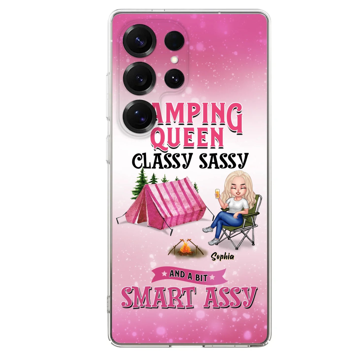 Custom Personalized Camping Queen Phone Case - Gift Idea For Camping Lovers/Mother's Day - Camping Queen Classy Sassy And A Bit Smart Assy - Cases For iPhone And Samsung