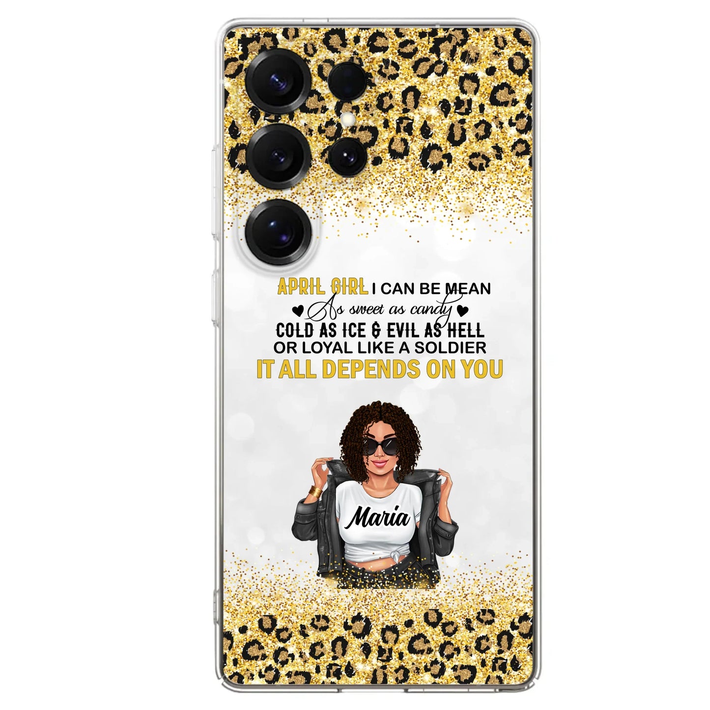 Custom Personalized Girl Month Phone Case - Gift Idea For Girl/ Friend - April Girl I Can Be Mean - Case For iPhone And Samsung