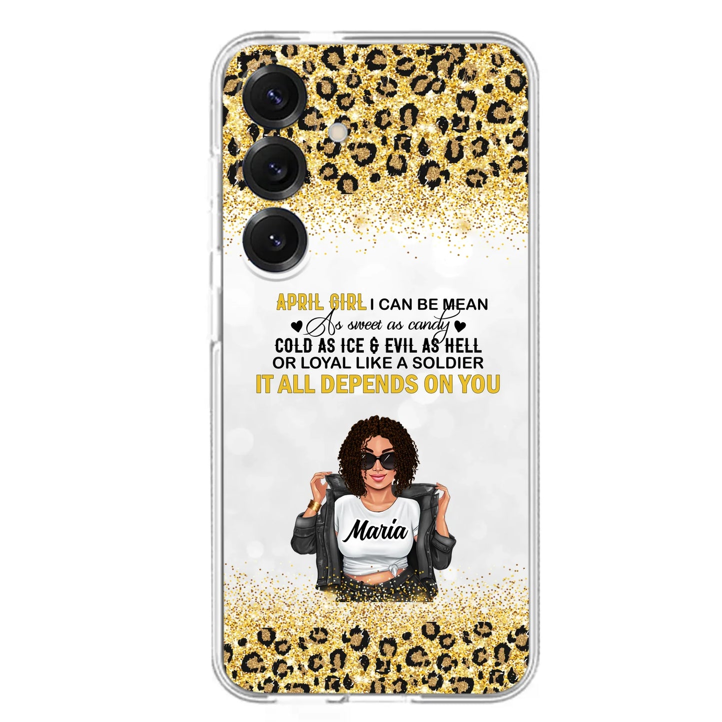 Custom Personalized Girl Month Phone Case - Gift Idea For Girl/ Friend - April Girl I Can Be Mean - Case For iPhone And Samsung