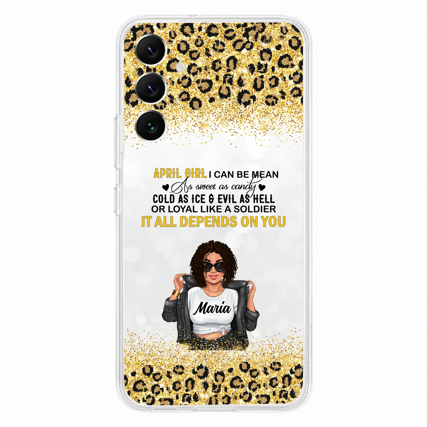 Custom Personalized Girl Month Phone Case - Gift Idea For Girl/ Friend - April Girl I Can Be Mean - Case For iPhone And Samsung