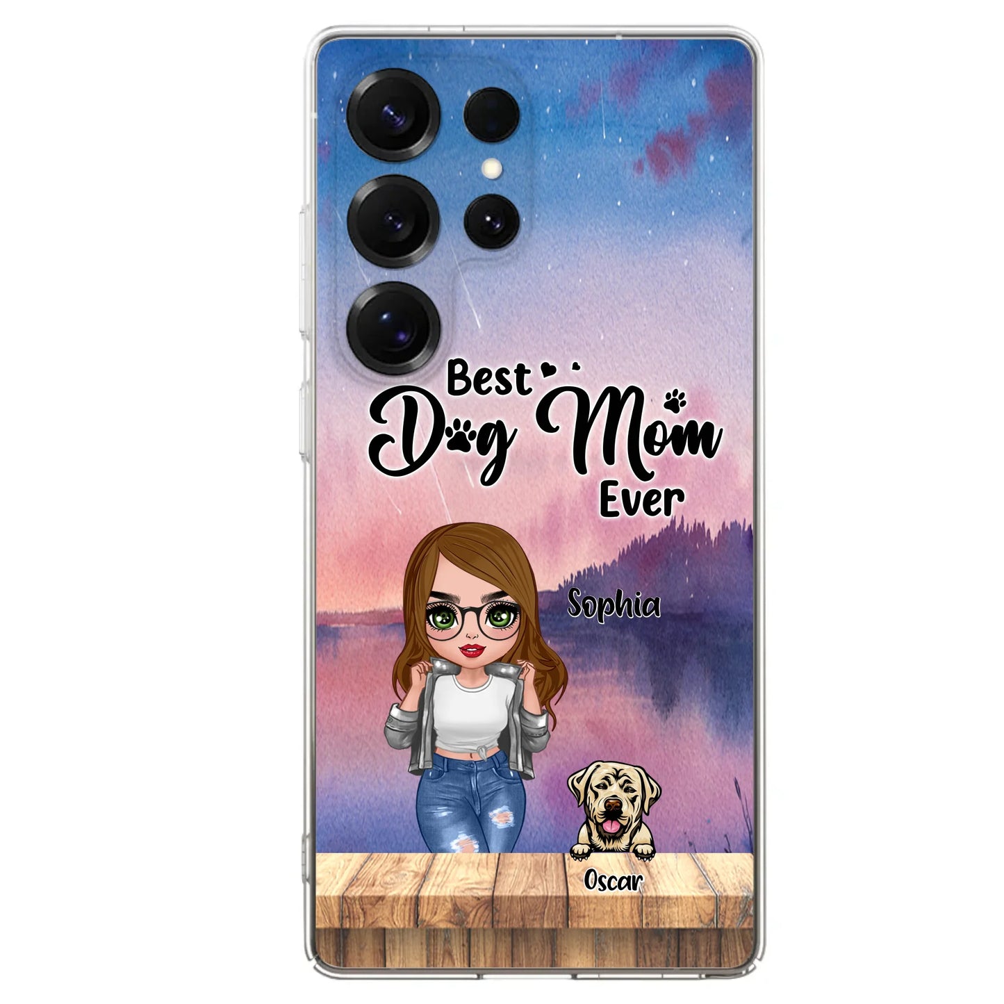 Personalized Dog Mom Chibi Front Phone Case - Gifts For Dog Lover With Up to 4 Dogs - Best Dog Mom Ever - Case For iPhone And Samsung