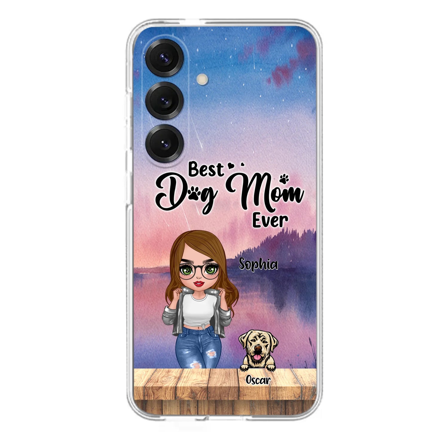Personalized Dog Mom Chibi Front Phone Case - Gifts For Dog Lover With Up to 4 Dogs - Best Dog Mom Ever - Case For iPhone And Samsung