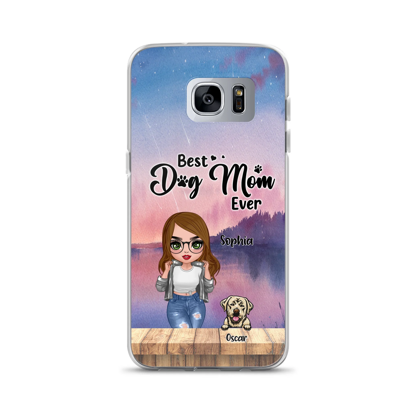 Personalized Dog Mom Chibi Front Phone Case - Gifts For Dog Lover With Up to 4 Dogs - Best Dog Mom Ever - Case For iPhone And Samsung