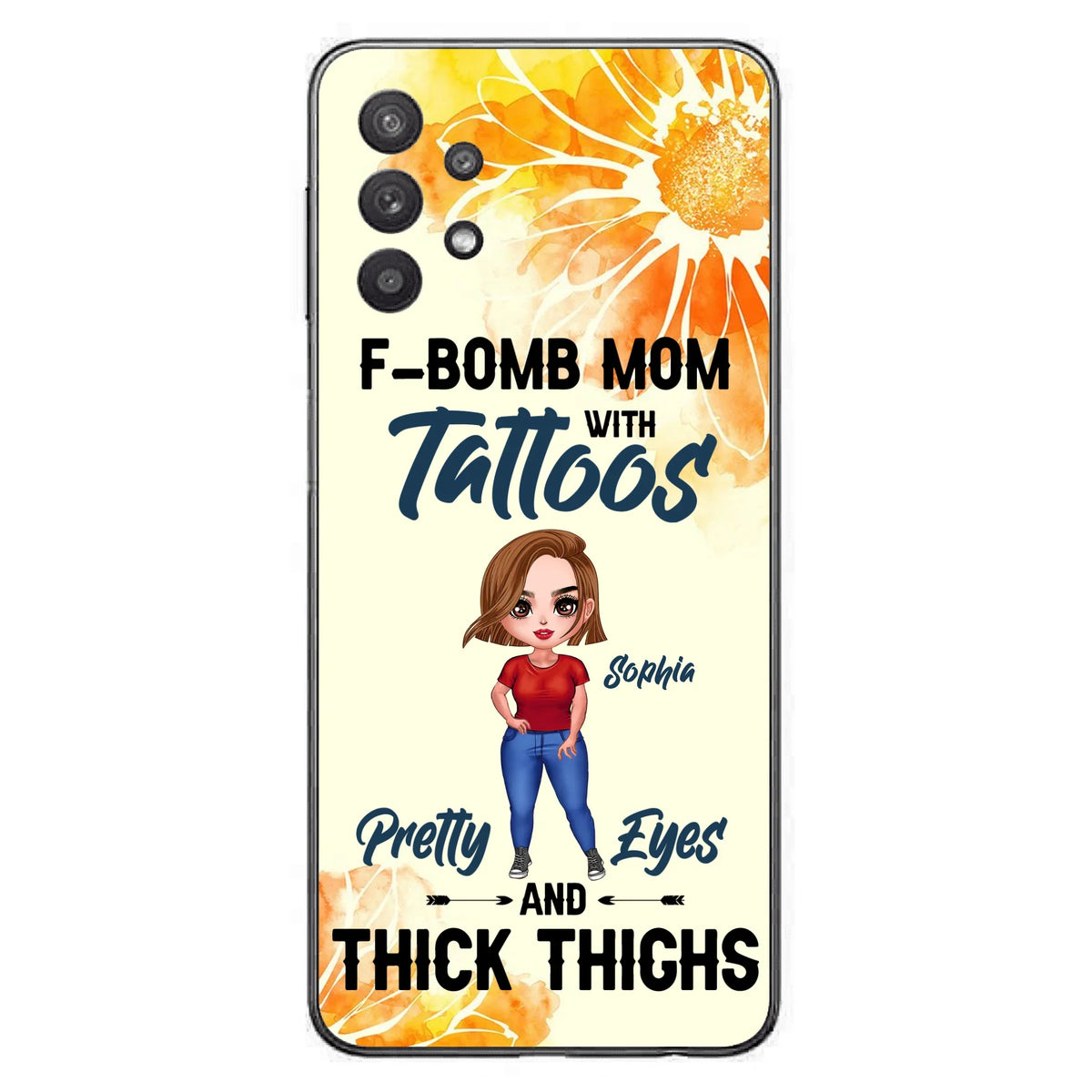 Custom Personalized F-Mom Phone Case for iPhone and Samsung - F-Bomb Mom with Tattoos