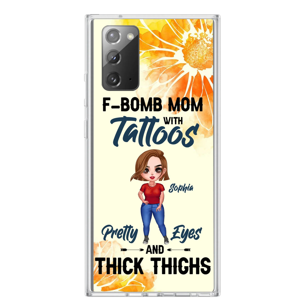 Custom Personalized F-Mom Phone Case for iPhone and Samsung - F-Bomb Mom with Tattoos
