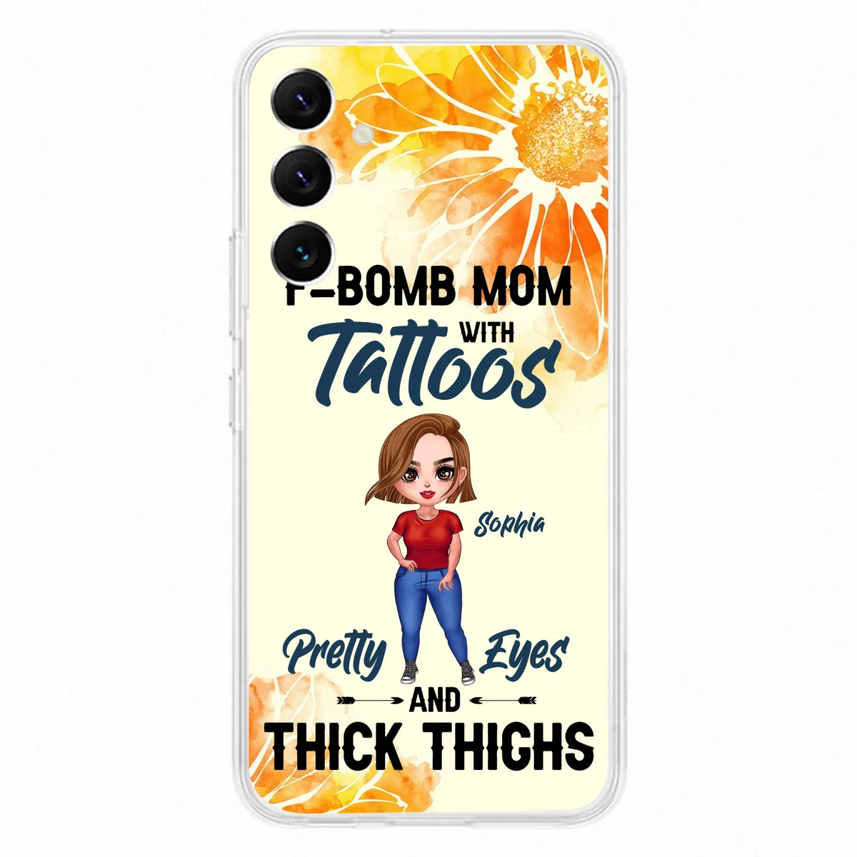 Custom Personalized F-Mom Phone Case for iPhone and Samsung - F-Bomb Mom with Tattoos
