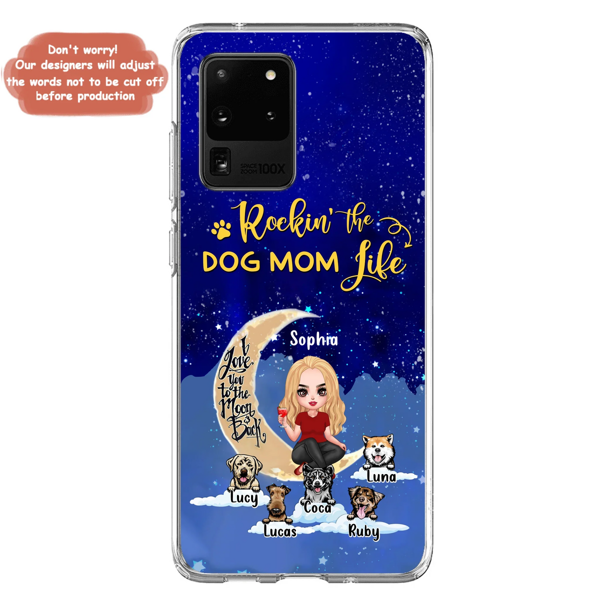 Custom Personalized Dog Mom Phone Case - Best Gift For Dog Lovers - Rockin's The Dog Mom Life
