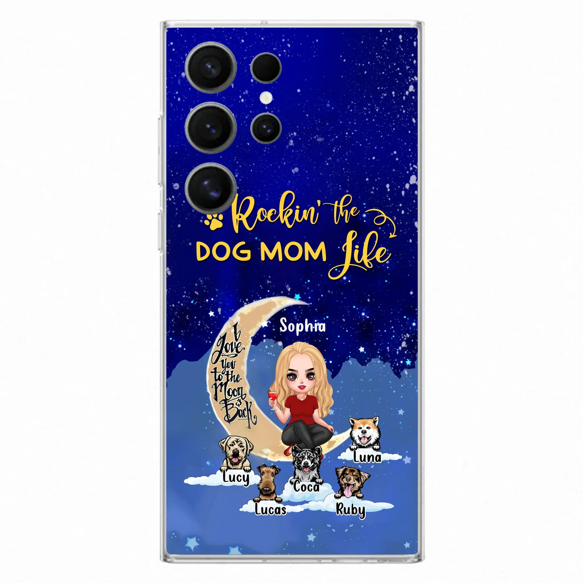 Custom Personalized Dog Mom Phone Case - Best Gift For Dog Lovers - Rockin's The Dog Mom Life