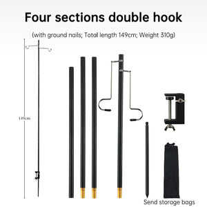 Four sections double hook(with floor nails)