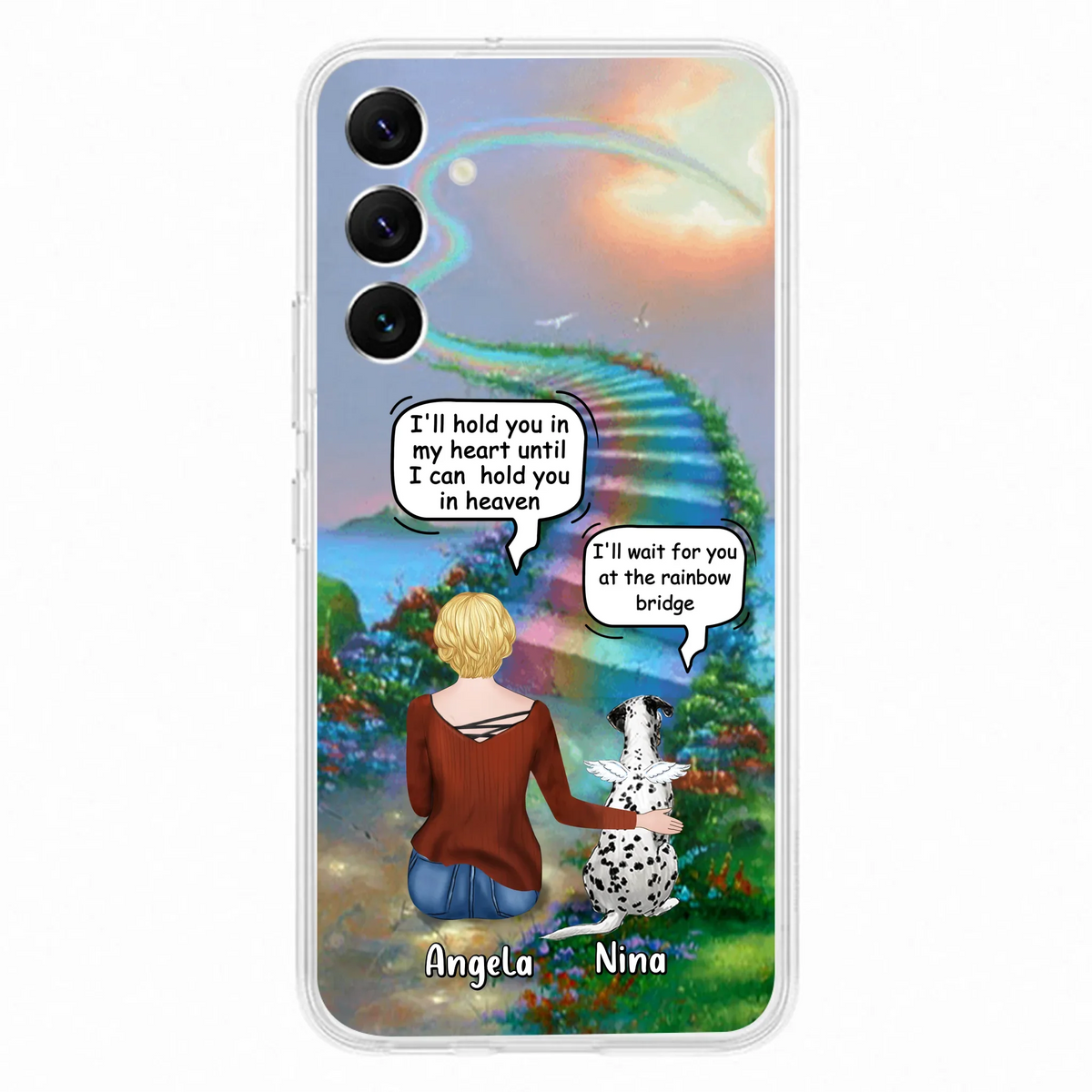 Custom Personalized Memorial Dog Phone Case - Upto 4 Dogs - Memorial Gift For Dog Lovers - Case For iPhone/Samsung