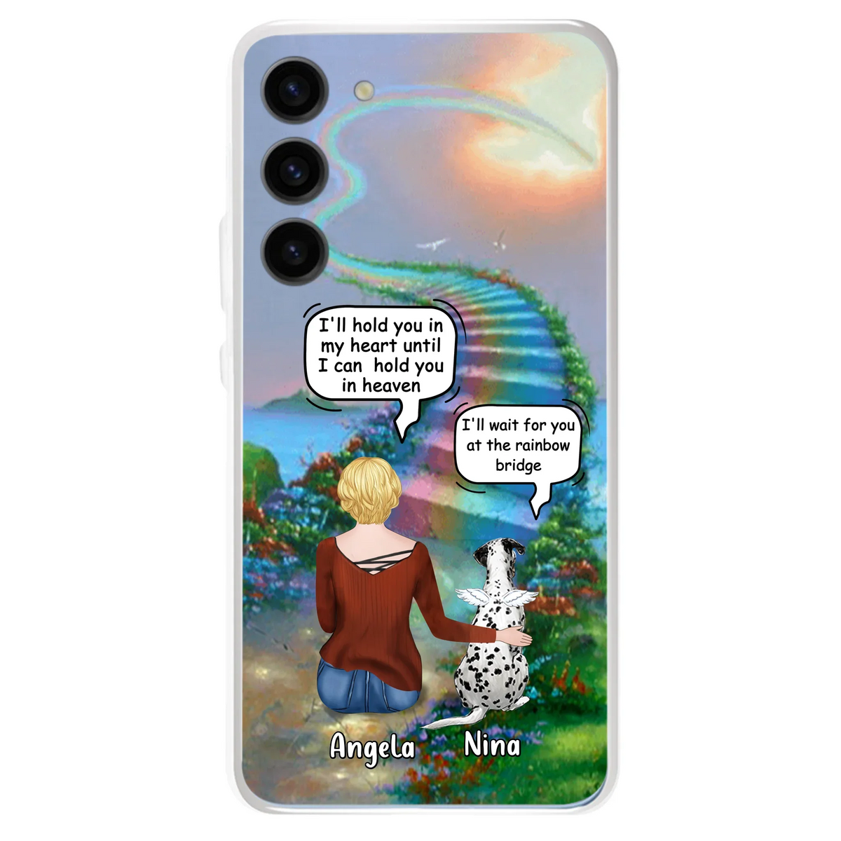 Custom Personalized Memorial Dog Phone Case - Upto 4 Dogs - Memorial Gift For Dog Lovers - Case For iPhone/Samsung