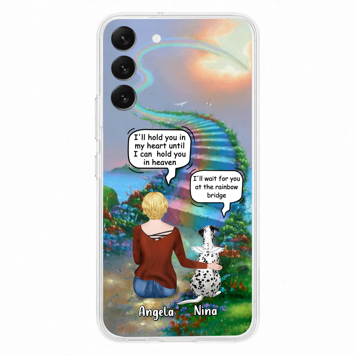 Custom Personalized Memorial Dog Phone Case - Upto 4 Dogs - Memorial Gift For Dog Lovers - Case For iPhone/Samsung