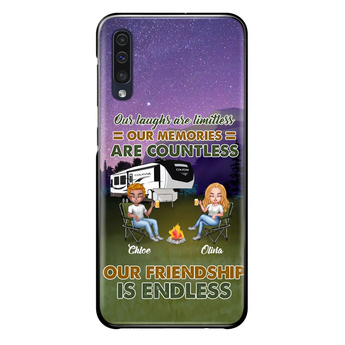 Custom Personalized Camping Friends Phone Case - Upto 4 People - Gift Idea For Friends/ Camping Lover - Life Is Better When You're Camping With Friends - Case For iPhone/Samsung