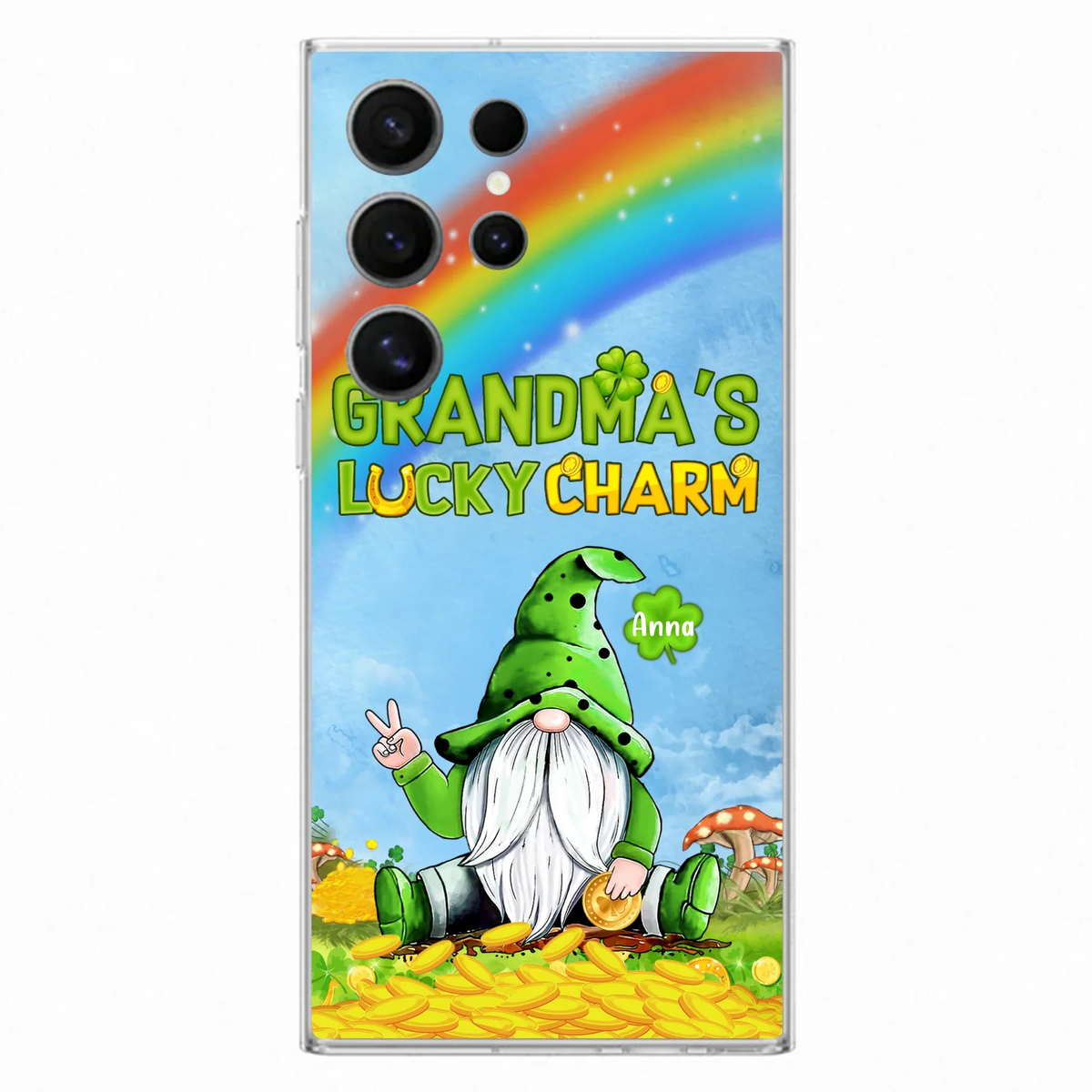 Custom Personalized iPhone Case/Samsung Case - Gift for Grandmother - Grandma's Lucky Charms Phone Case - Up to 6 Grandkids
