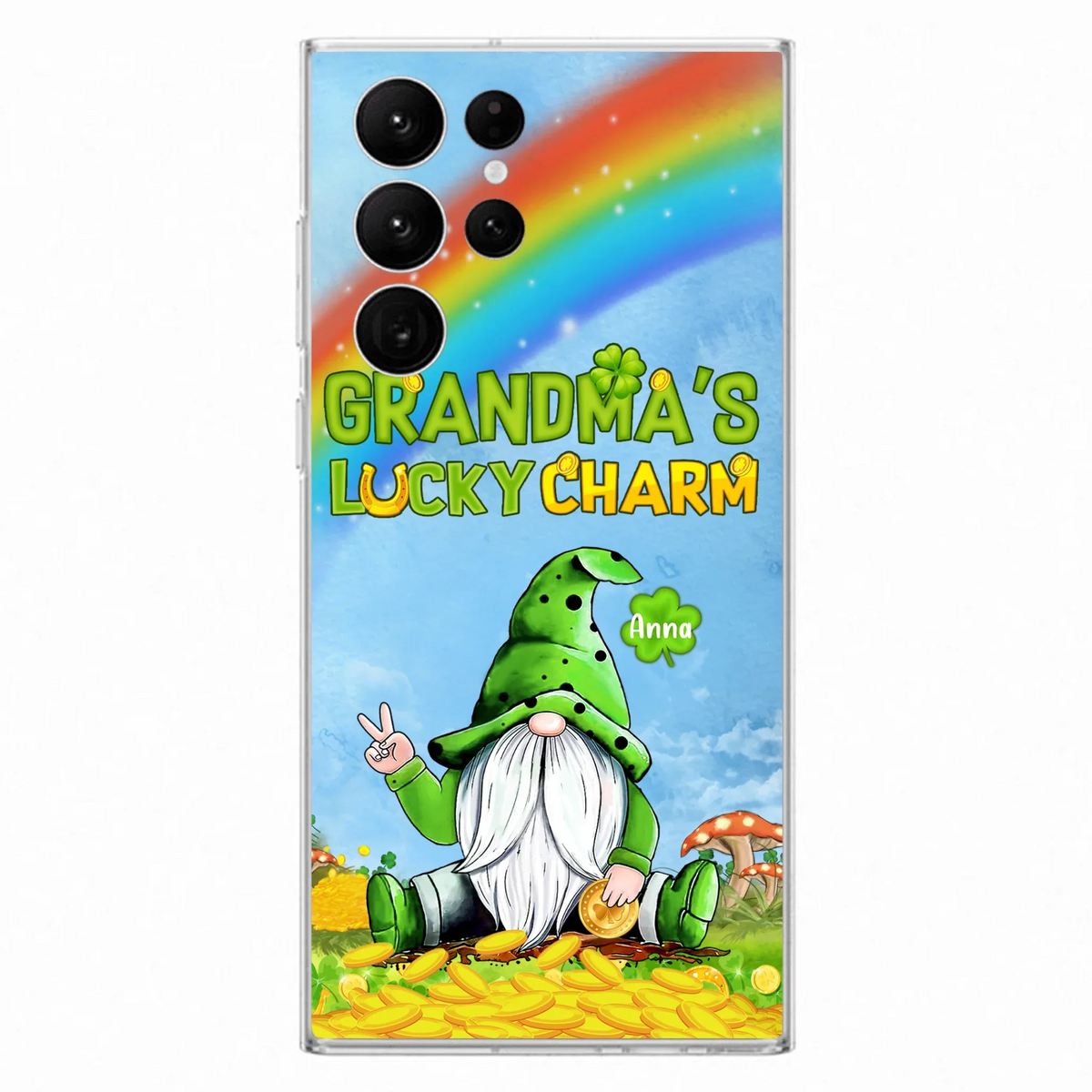 Custom Personalized iPhone Case/Samsung Case - Gift for Grandmother - Grandma's Lucky Charms Phone Case - Up to 6 Grandkids