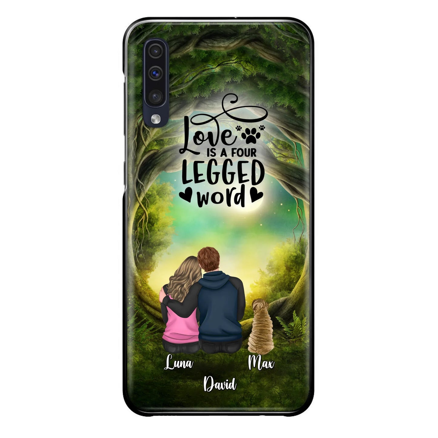 Custom Personalized Couple And Dogs Phone Case - Couple With Upto 5 Dogs - Gift Idea For Couple/Dog Lover - Case For iPhone And Samsung