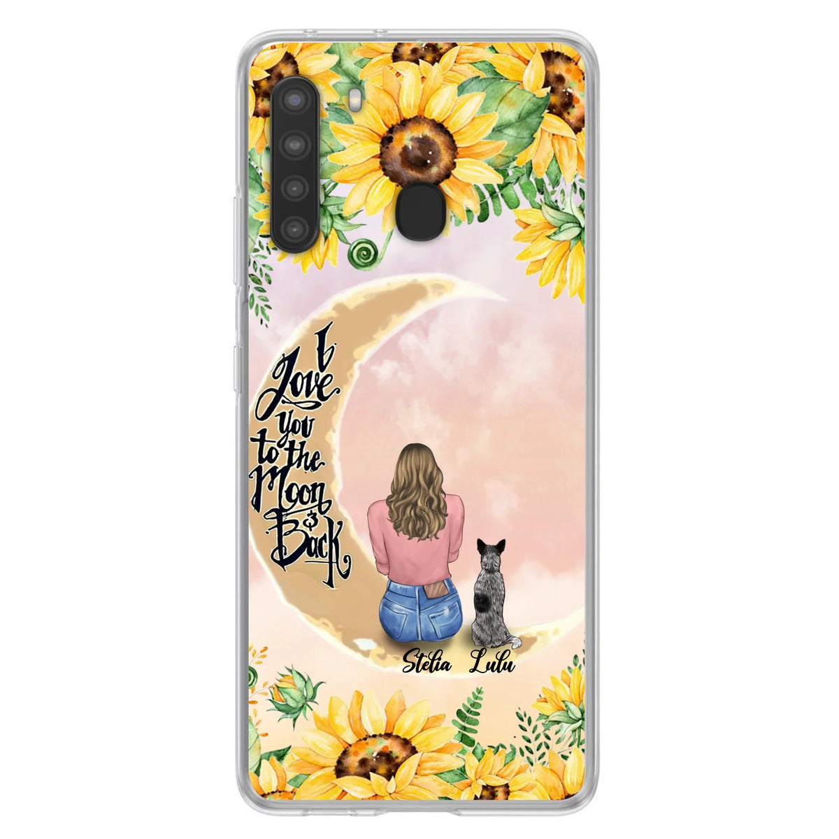 Custom Phone Case For Dog Lovers - Best Gift With Personalized Dogs - I Love You To The Moon and Back