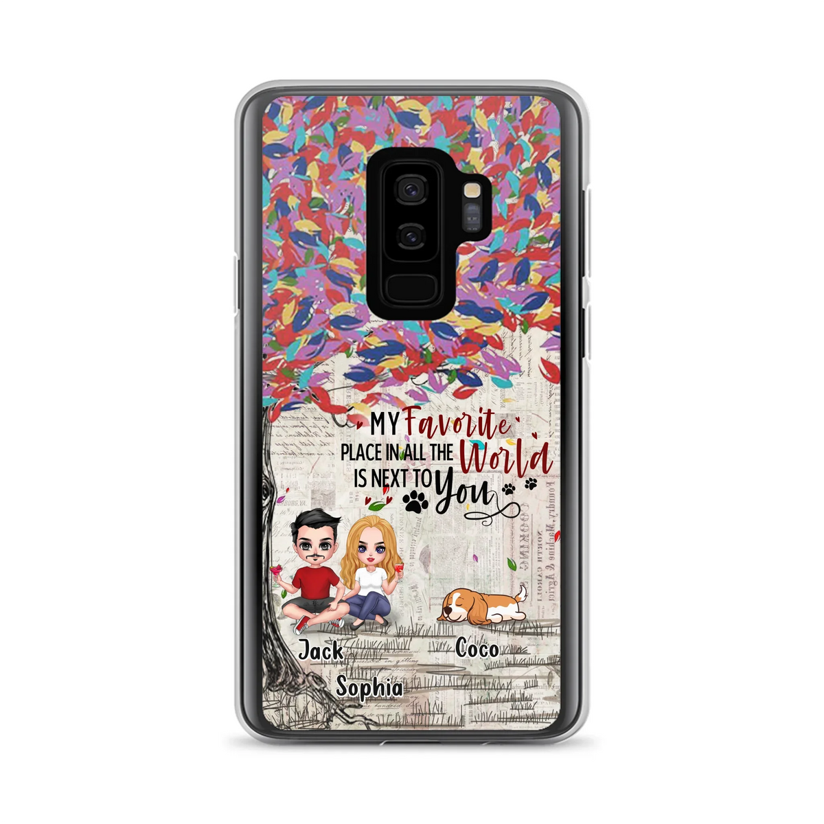 Custom Personalized Couple And Dogs Phone Case - Up to 3 Dogs - Best Gift For Dog Lovers - You And Me & The Dogs - Case For iPhone/Samsung