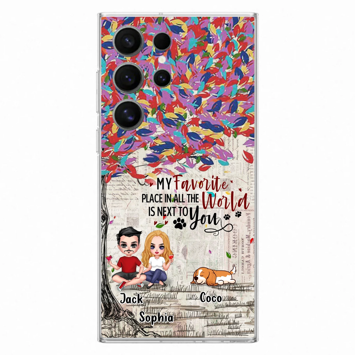 Custom Personalized Couple And Dogs Phone Case - Up to 3 Dogs - Best Gift For Dog Lovers - You And Me & The Dogs - Case For iPhone/Samsung