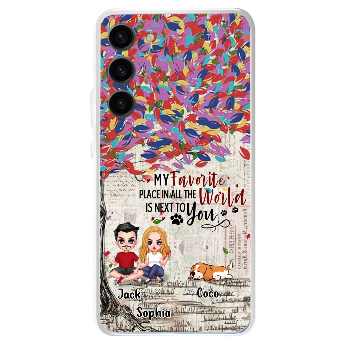 Custom Personalized Couple And Dogs Phone Case - Up to 3 Dogs - Best Gift For Dog Lovers - You And Me & The Dogs - Case For iPhone/Samsung