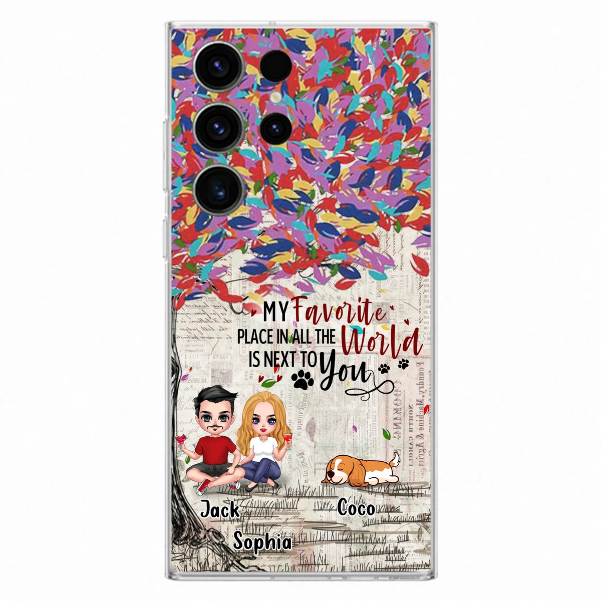 Custom Personalized Couple And Dogs Phone Case - Up to 3 Dogs - Best Gift For Dog Lovers - You And Me & The Dogs - Case For iPhone/Samsung