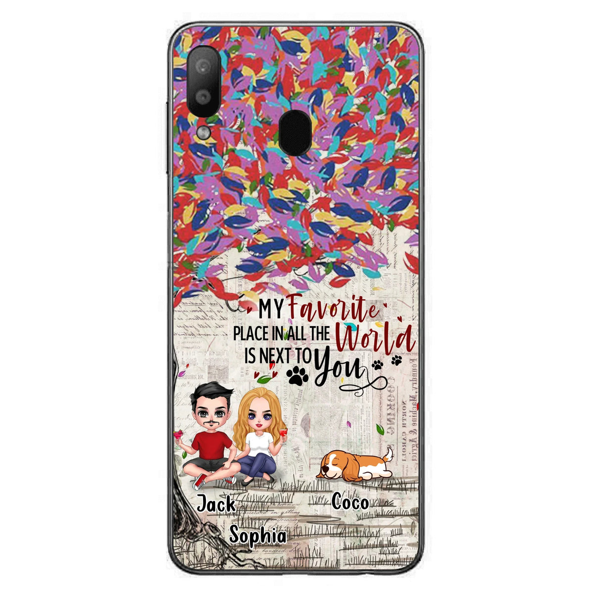 Custom Personalized Couple And Dogs Phone Case - Up to 3 Dogs - Best Gift For Dog Lovers - You And Me & The Dogs - Case For iPhone/Samsung