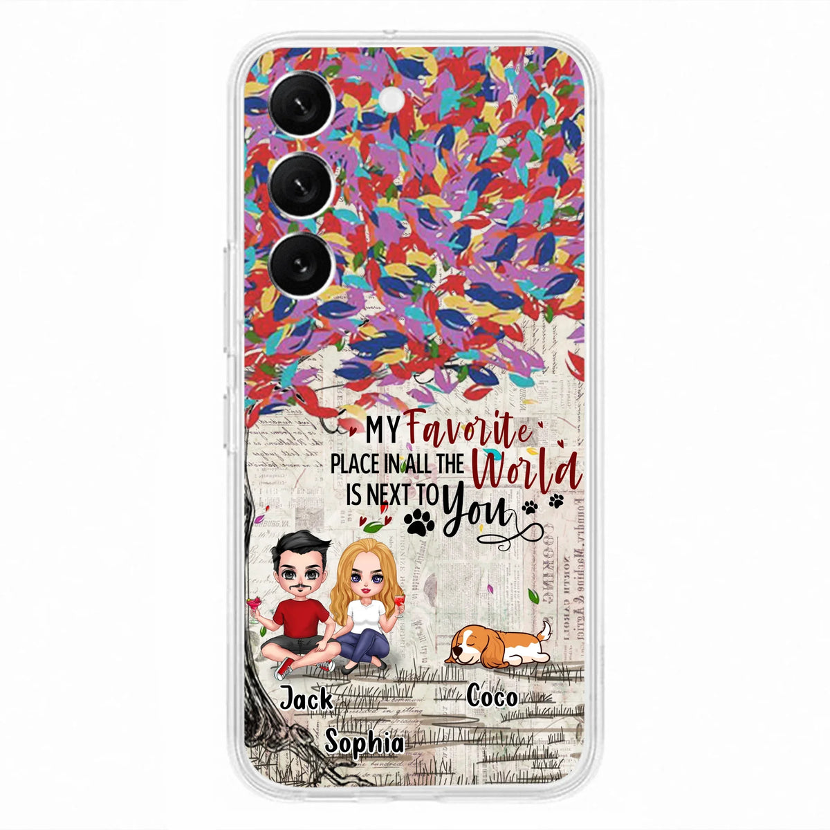 Custom Personalized Couple And Dogs Phone Case - Up to 3 Dogs - Best Gift For Dog Lovers - You And Me & The Dogs - Case For iPhone/Samsung