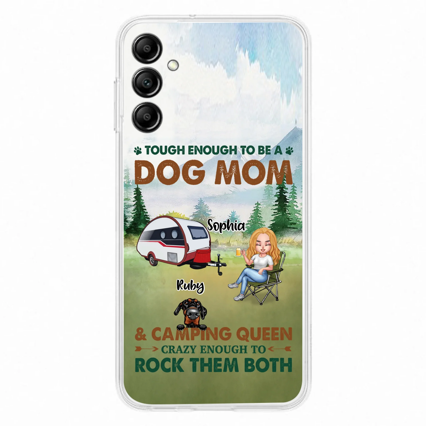 Custom Personalized Camping With Dogs Phone Case - Up to 5 Dogs - Best Gift For Dog Lovers - I Like Camping And Dogs And Maybe 3 People - Case For iPhone/Samsung
