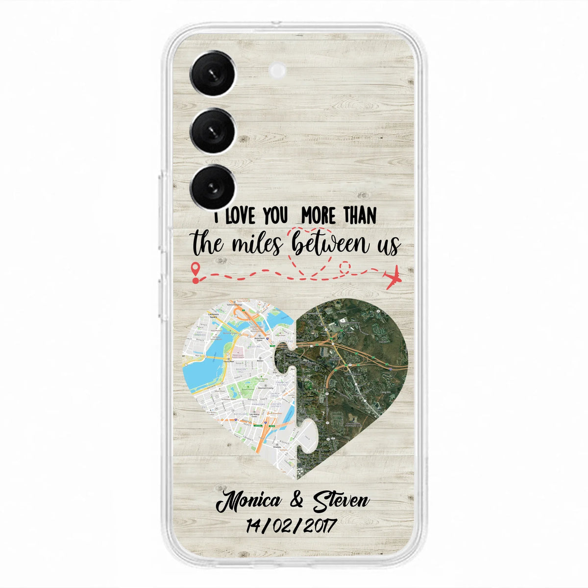 Custom Personalized Long Distance Relationship Phone Case - I Love You More Than The Miles Between Us - Case For iPhone And Samsung