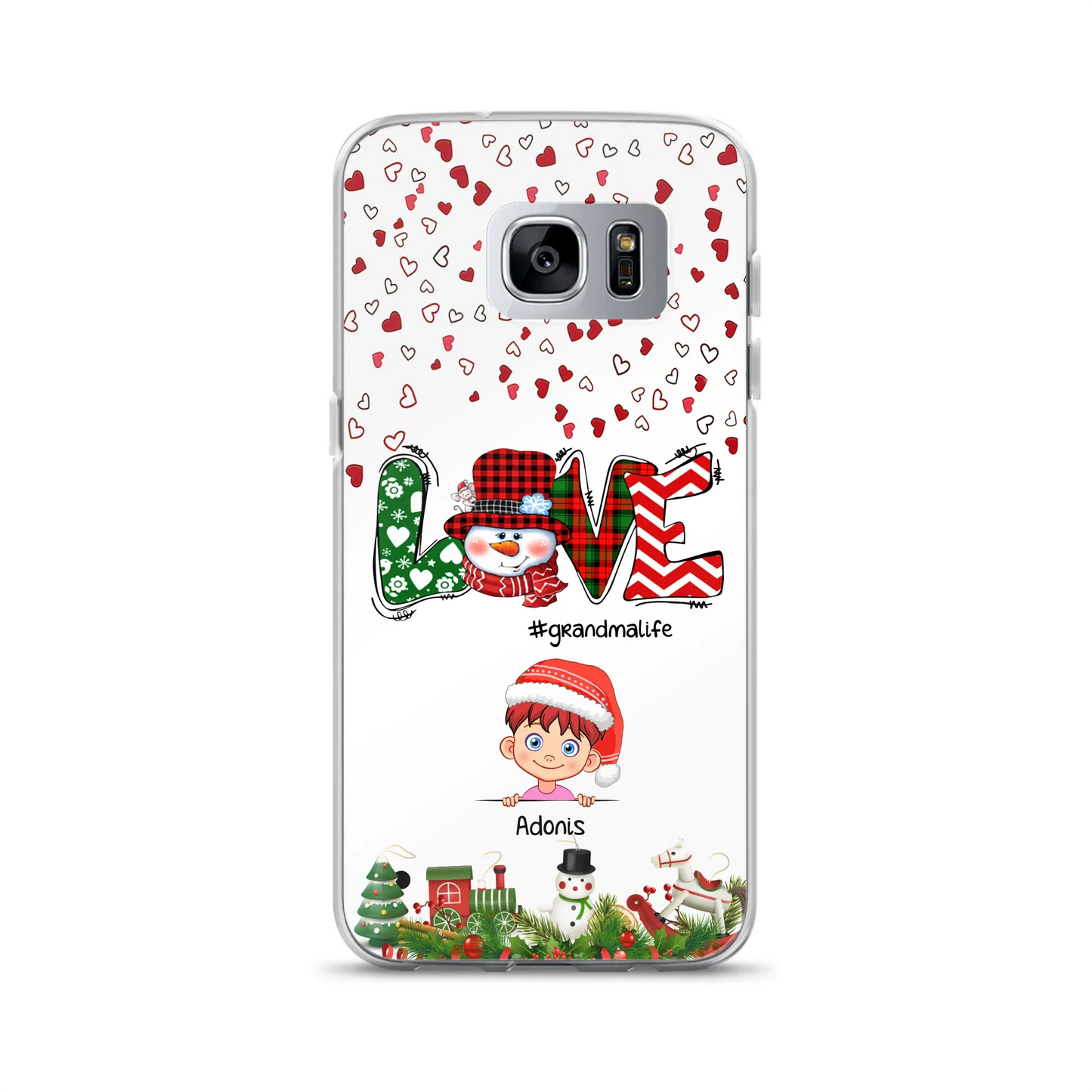 Custom Personalized Christmas Grandmalife Phone Case - Upto 6 Kids - Christmas Gift For Grandma, Mama - Case For iPhone And Samsung