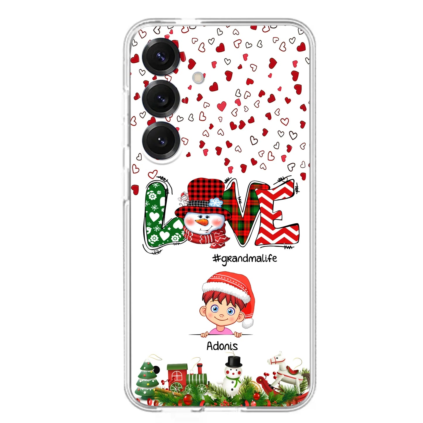 Custom Personalized Christmas Grandmalife Phone Case - Upto 6 Kids - Christmas Gift For Grandma, Mama - Case For iPhone And Samsung