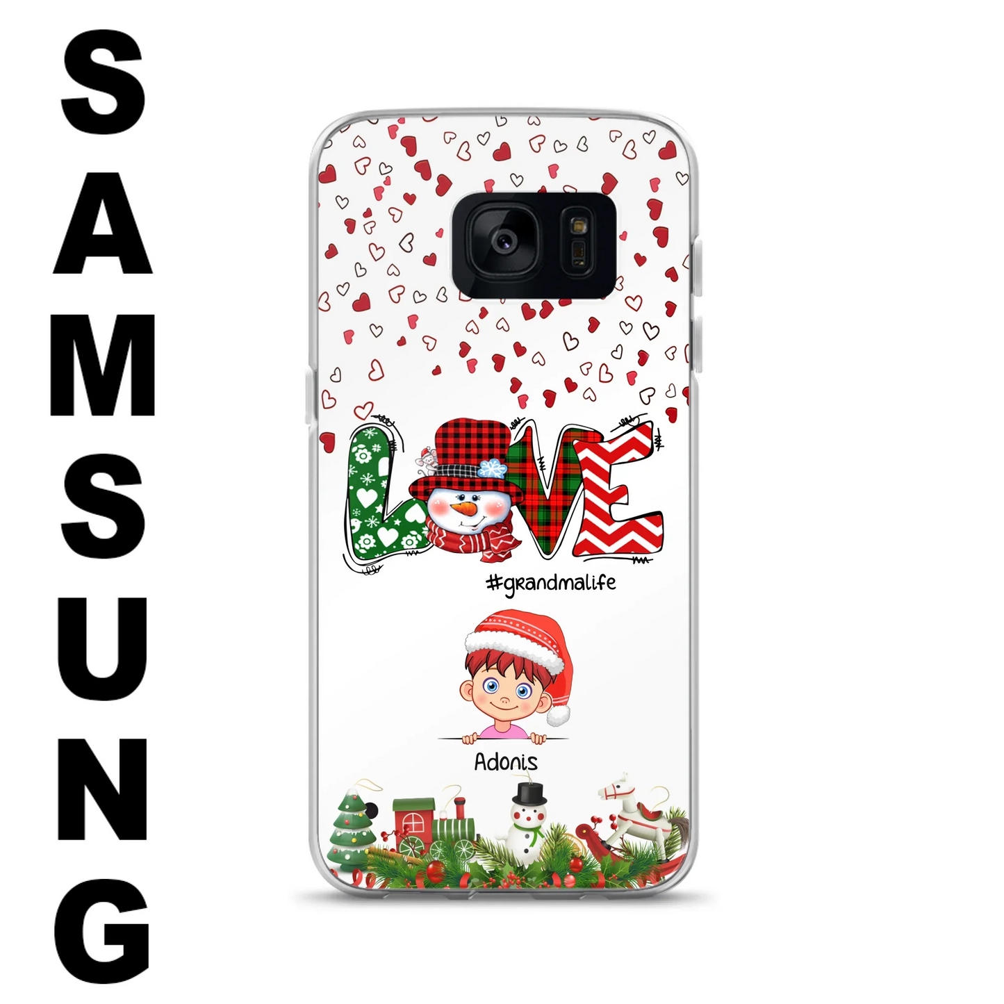 Custom Personalized Christmas Grandmalife Phone Case - Upto 6 Kids - Christmas Gift For Grandma, Mama - Case For iPhone And Samsung