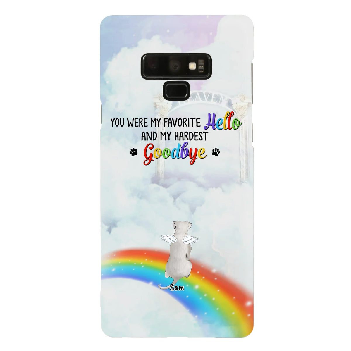 Custom Personalized Memorial Pets At Rainbow Bridge Phone Case - Upto 5 Pets - Memorial Gift For Dog Lovers/Cat Lovers - You Were My Favorite Hello
And My Hardest Goodbye - For iPhone And Samsung Phone Case