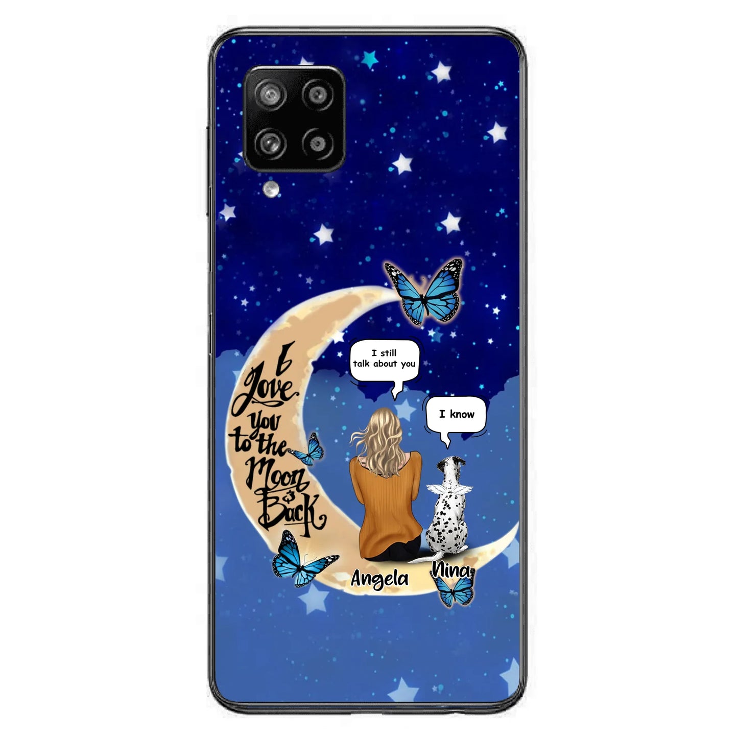 Custom Personalized Memorial Pet Phone Case - Up to 4 Pets - Best Gift For Dog/Cat Lover - I Love You To The Moon & Back - For iPhone And Samsung Phone Case