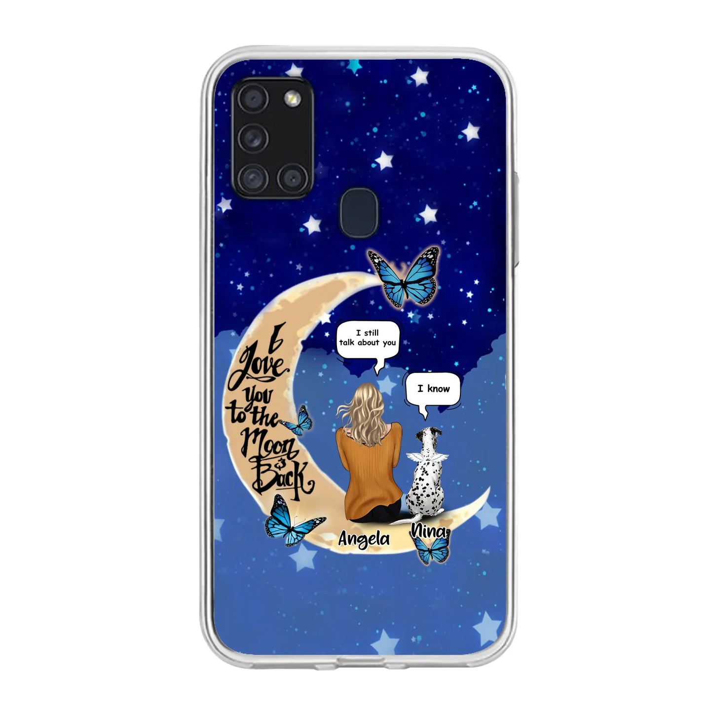 Custom Personalized Memorial Pet Phone Case - Up to 4 Pets - Best Gift For Dog/Cat Lover - I Love You To The Moon & Back - For iPhone And Samsung Phone Case