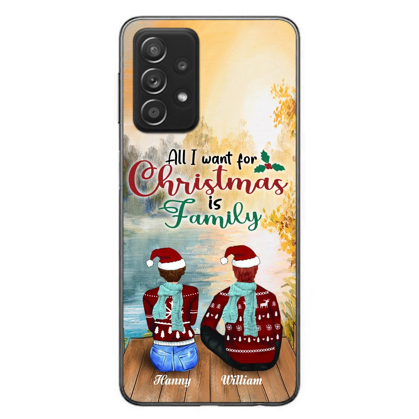 Custom Personalized Family Phone Case - Couple/ Parents With Upto 3 Kids, 3 Pets - Gift For Family - Case For iPhone And Samsung